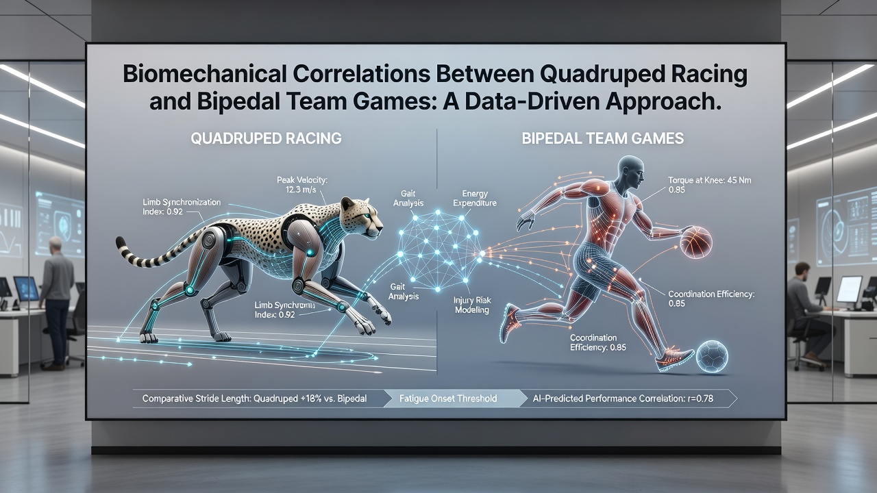 Heatmap visualization of correlated biomechanical parameters between racing animals and team sport athletes
