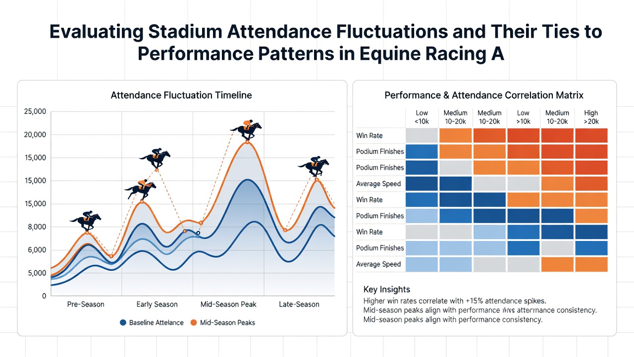 Performance data overlays showing attendance and outcome correlations in racing and team sports